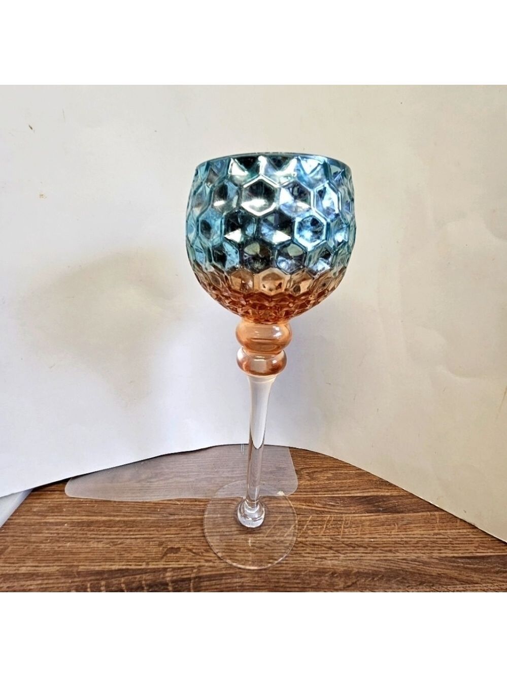2-tone Mercury Glass Goblet Candle Holder